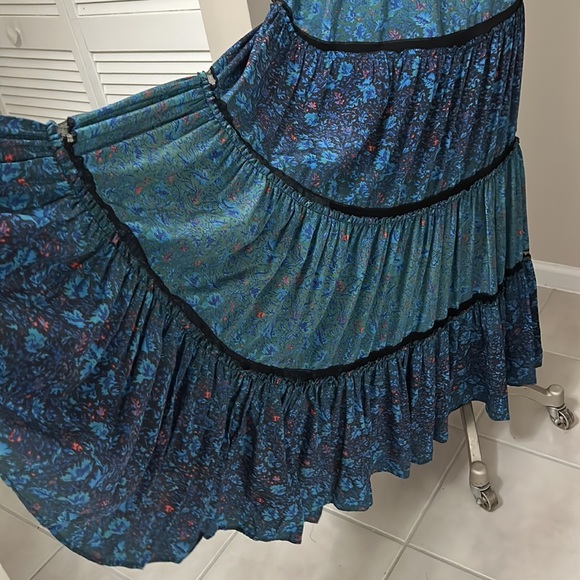Voyage Silk Blue Maxi Skirt | Boho Luxe Resort Style | Zimmermann LoveShackFancy - Picture 6 of 13